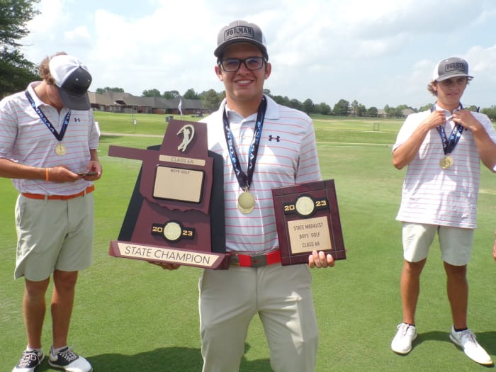 Norman's Sebastian Salazar, the 2023 Class 6A boys golf individual state champion